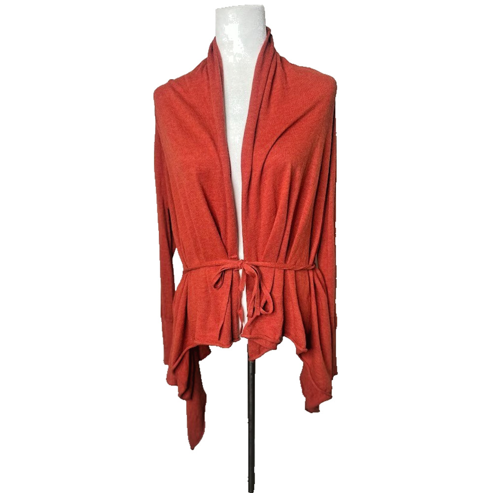 Anthropologie Guinevere Cardigan Sweater Small Burnt Orange Cashmere Boho Earthy